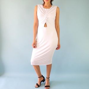 EUC Bailey 44 white knit knit front dress, L